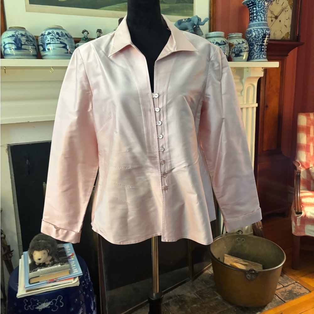 Elegant Pink Silk Blouse